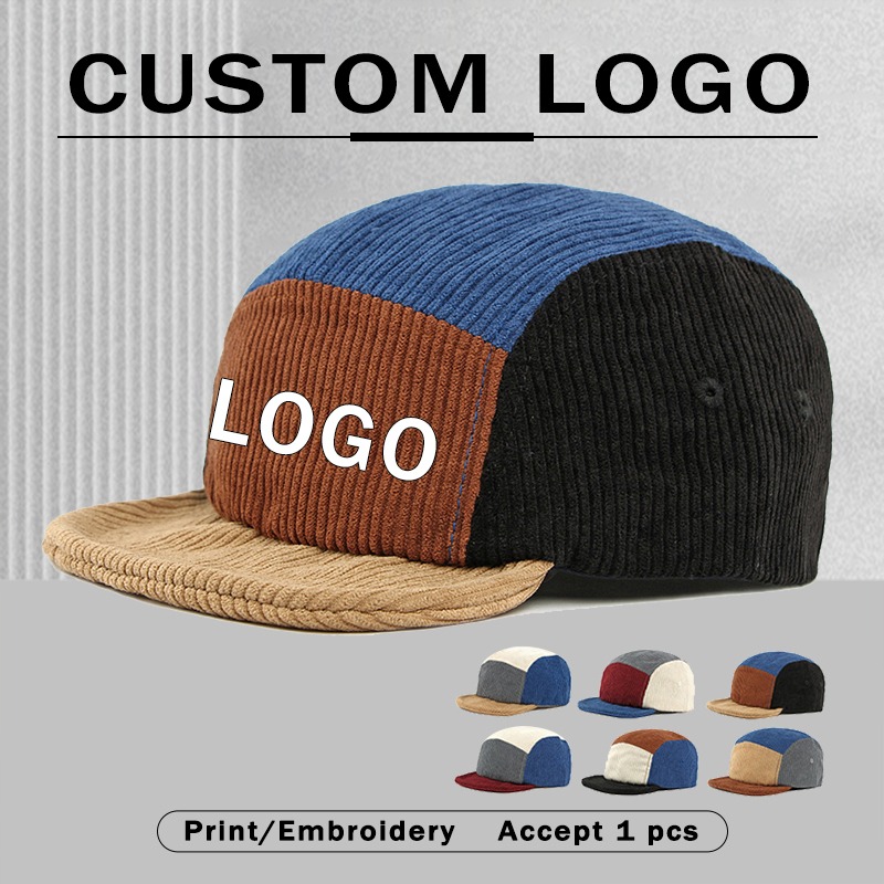 Corduroy Cap 5 Panel - Heren Vintage Baseball Caps met korte