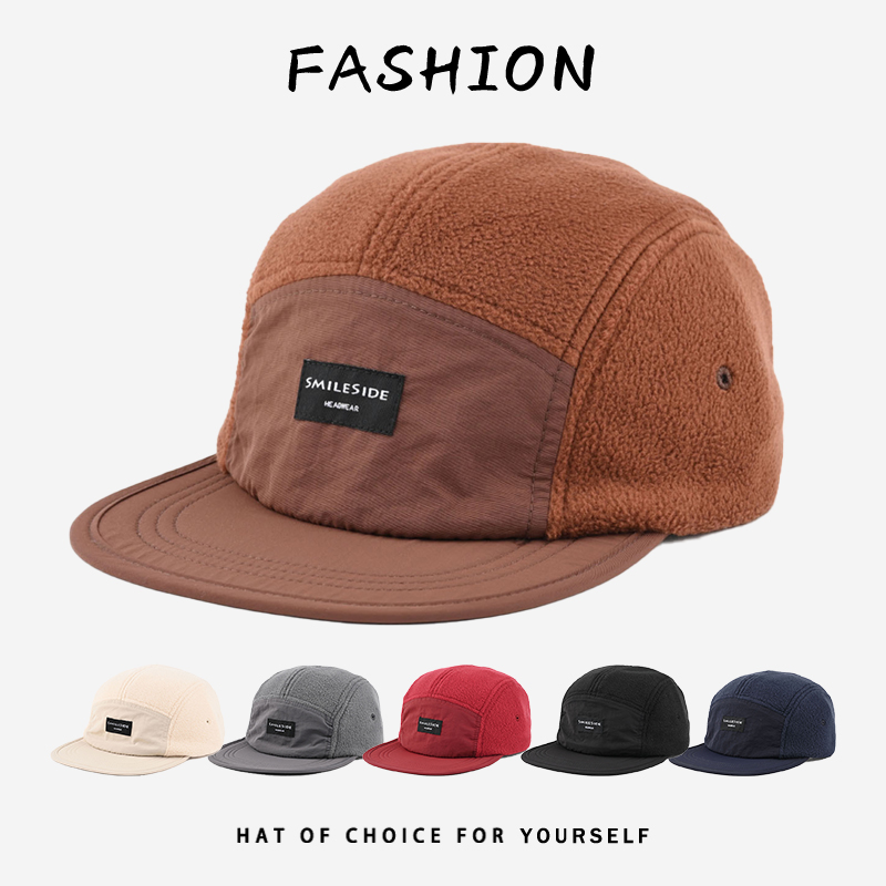 Corduroy Cap 5 Panel - Heren Dames Fleece 5-Panel Camp Hoed