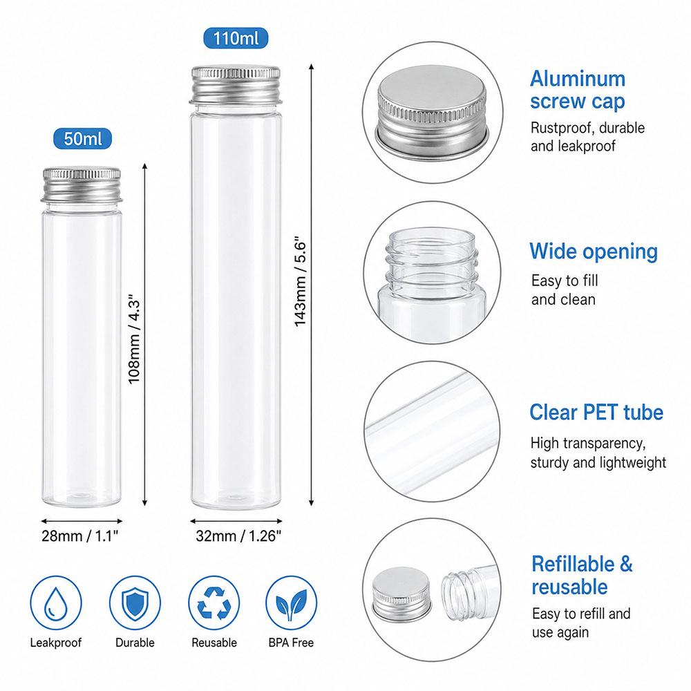 20 Stuks 50 Ml/100 Ml Clear Pl - Snapback Hat Flat recensie en prijs