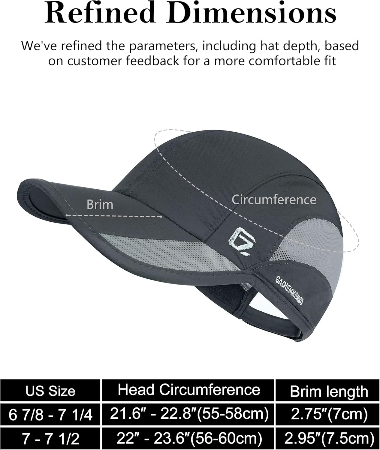 GADIEMKENSD Unisex sneldrogend - Running Cap Lightweight recensie en prijs