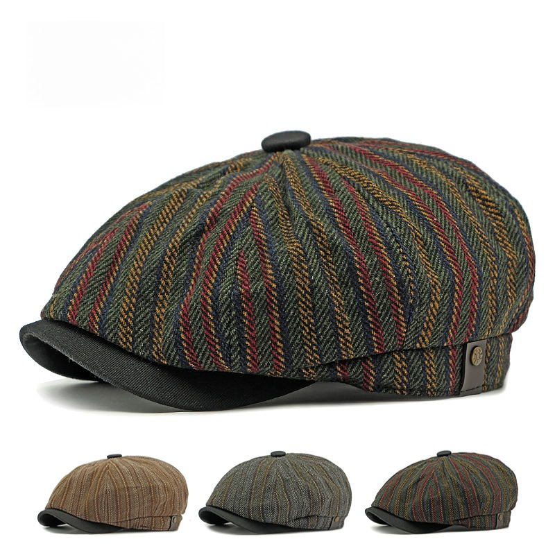 Heren Vintage Gestreepte Tweed - Newsboy Cap Ivy recensie en prijs